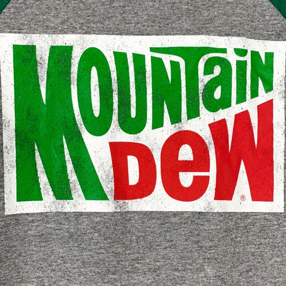 NWOT Mountain Dew Throwback Logo Raglan T Shirt - Picture 5 of 6